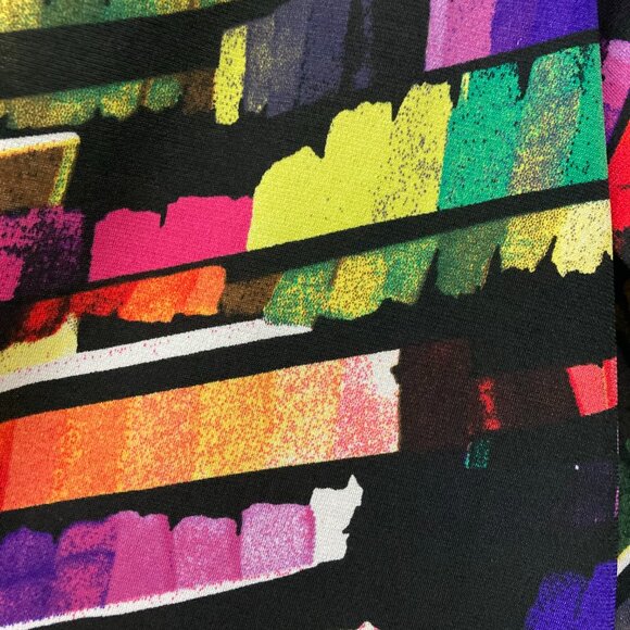 Fashque Studio Top Tunic Stretch Pullover Abstract Black Vibrant Cross back XL - Picture 10 of 10